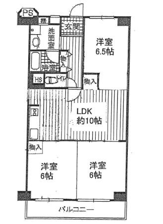 Floor plan. 3LDK, Price 12.8 million yen, Occupied area 70.68 sq m , Balcony area 8.23 ​​sq m