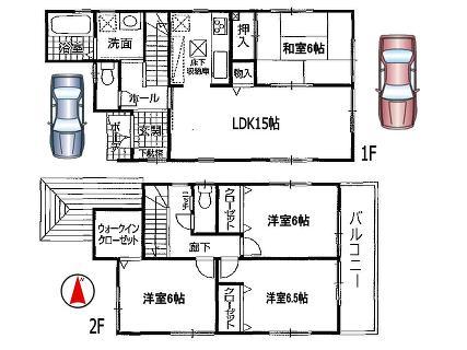 Floor plan. 34,800,000 yen, 4LDK, Land area 100.01 sq m , Building area 96.39 sq m Floor