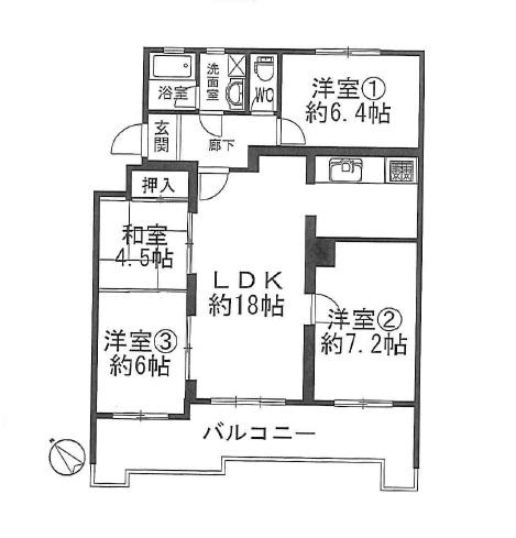 Floor plan. 4LDK, Price 16.8 million yen, Footprint 90.6 sq m , Balcony area 12 sq m bathroom, There is a window in the basin, I can natural ventilation