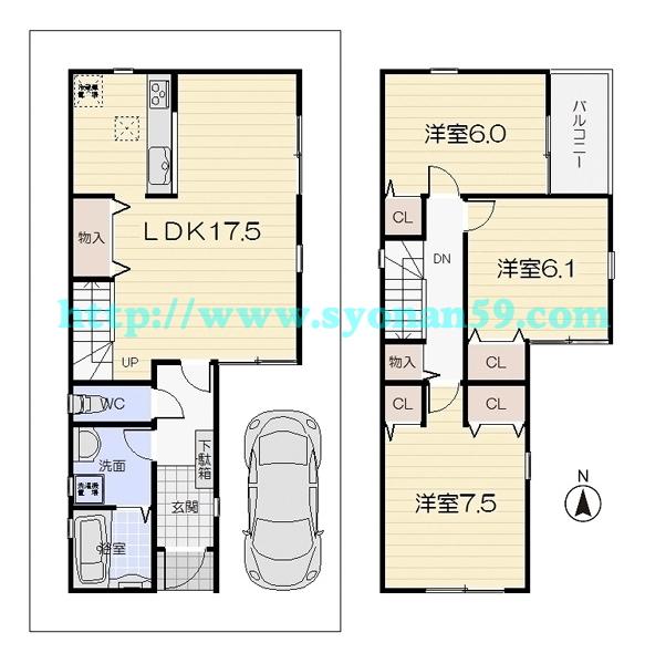 Floor plan. 30,600,000 yen, 3LDK, Land area 80.31 sq m , Building area 87.86 sq m floor plan