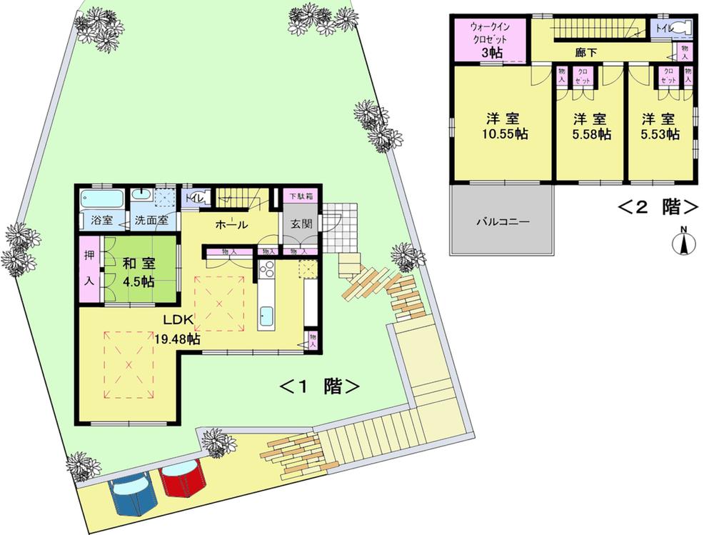 Floor plan. 48,500,000 yen, 4LDK, Land area 274.69 sq m , Building area 159.55 sq m