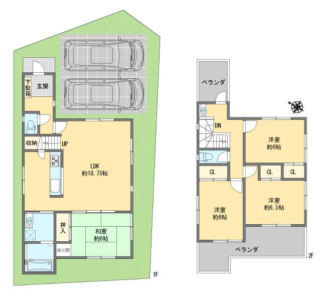 Floor plan. Price 46,770,000 yen, 4LDK, Land area 121.76 sq m , Building area 101.25 sq m