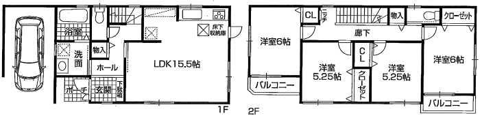 Floor plan. (1), Price 31,800,000 yen, 4LDK, Land area 85.95 sq m , Building area 107.59 sq m