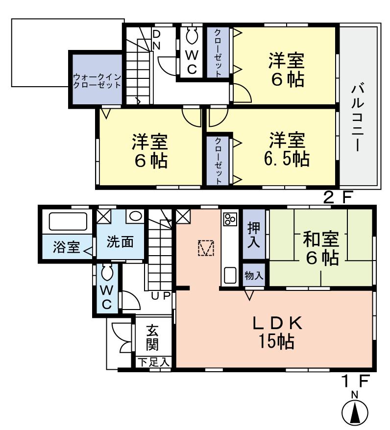 Floor plan. (No. 5 locations), Price 34,800,000 yen, 4LDK, Land area 100.01 sq m , Building area 96.39 sq m