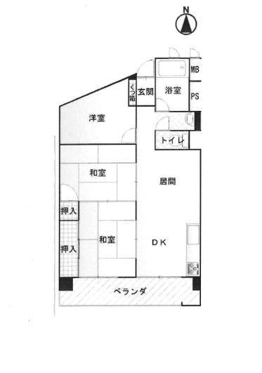 Floor plan. 3LDK, Price 7.8 million yen, Occupied area 63.77 sq m , Balcony area 11.88 sq m