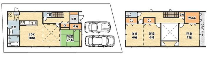 Floor plan. Price 46 million yen, 4LDK, Land area 128.96 sq m , Building area 115.92 sq m