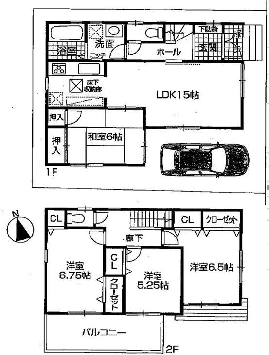 Floor plan. 25,800,000 yen, 4LDK, Land area 91.35 sq m , Building area 94.36 sq m