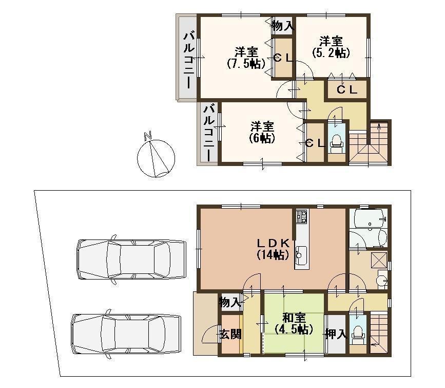 Floor plan. (No. 8 locations), Price 22,800,000 yen, 4LDK, Land area 103.48 sq m , Building area 92.34 sq m
