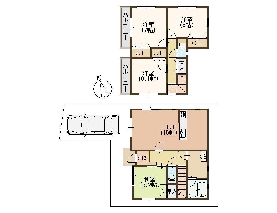 Floor plan. (No. 10 locations), Price 21,800,000 yen, 4LDK, Land area 108.15 sq m , Building area 95.37 sq m