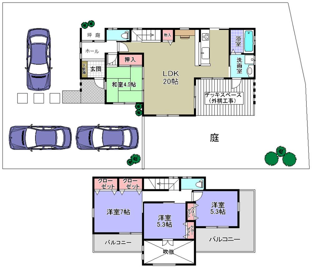 Building plan example (floor plan). Building floor area: 102.76 sq m