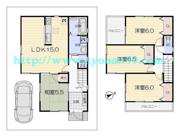 Floor plan. 30,800,000 yen, 4LDK, Land area 90.1 sq m , Building area 92.34 sq m floor plan