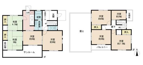 Floor plan. 40,900,000 yen, 8K, Land area 267.57 sq m , Building area 129.21 sq m
