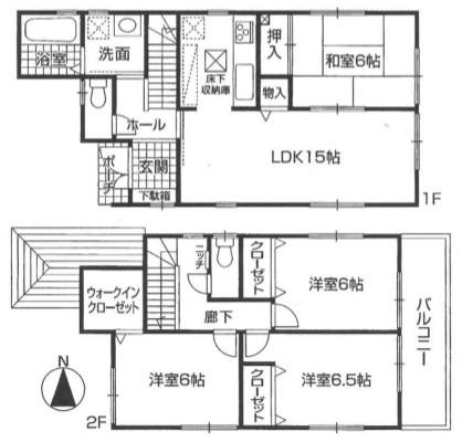 Floor plan. 34,800,000 yen, 4LDK, Land area 100.01 sq m , Building area 96.39 sq m