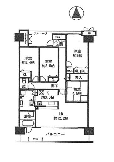 Floor plan. 4LDK, Price 31,800,000 yen, Occupied area 92.06 sq m , Balcony area 15.77 sq m