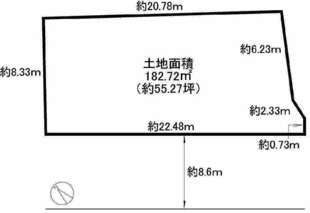 Compartment figure. Land price 25,800,000 yen, Land area 182.72 sq m