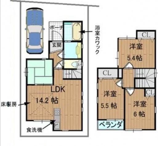 Floor plan. 31,800,000 yen, 4LDK, Land area 83.13 sq m , Building area 80.44 sq m