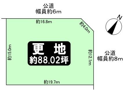 Compartment figure. Land price 41,500,000 yen, Land area 291 sq m land area of ​​approximately 88.02 square meters