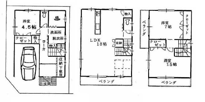 Floor plan. 33,700,000 yen, 3LDK, Land area 67.29 sq m , Building area 112.86 sq m