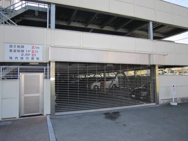 Parking lot. Shutter gate type parking