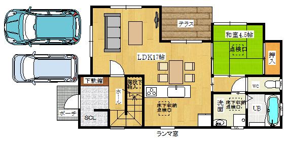 Floor plan. 38,800,000 yen, 4LDK, Land area 148.8 sq m , Building area 95.58 sq m plan view 1st floor