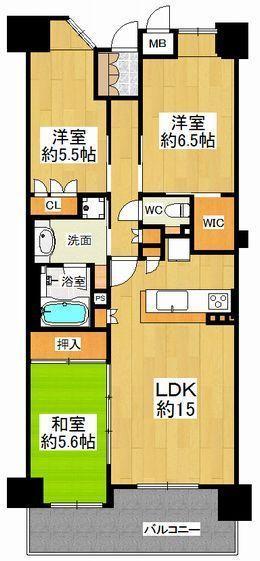 Floor plan. 3LDK, Price 36,800,000 yen, Occupied area 73.87 sq m , Balcony area 10.18 sq m