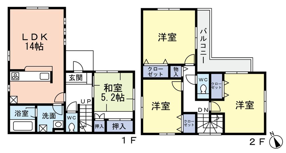 Floor plan. (1 Building), Price 24,800,000 yen, 4LDK, Land area 116.36 sq m , Building area 94.36 sq m