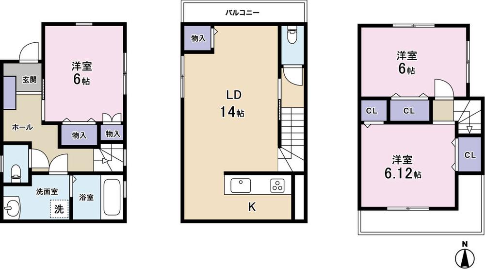 Floor plan. 25,800,000 yen, 3LDK, Land area 75.68 sq m , Building area 82.41 sq m