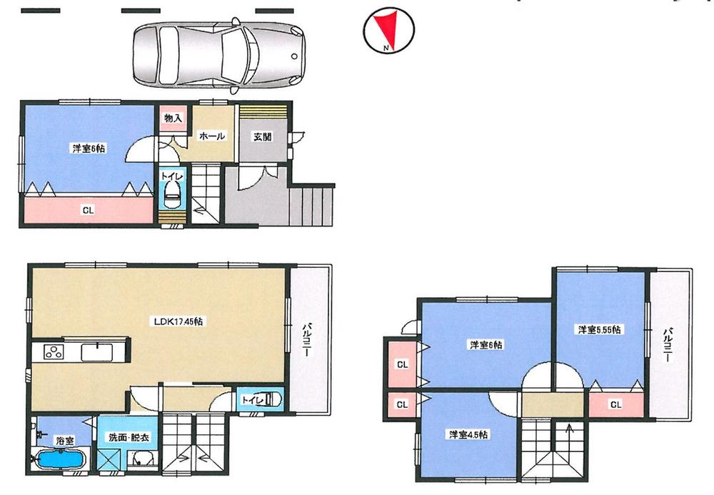 Floor plan. (No. 1 point), Price 31,800,000 yen, 4LDK, Land area 75.14 sq m , Building area 122.48 sq m