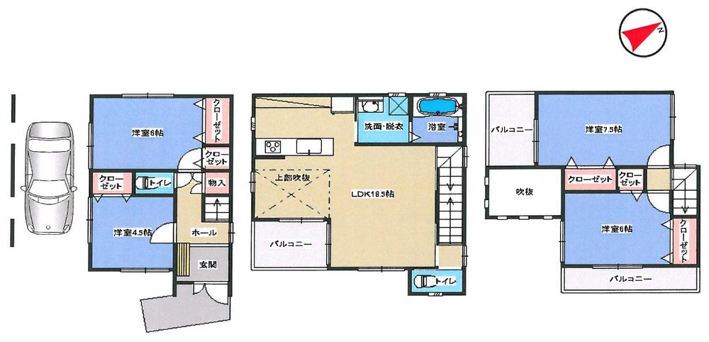 Floor plan. (No. 8 locations), Price 33,800,000 yen, 4LDK, Land area 77.04 sq m , Building area 118.65 sq m