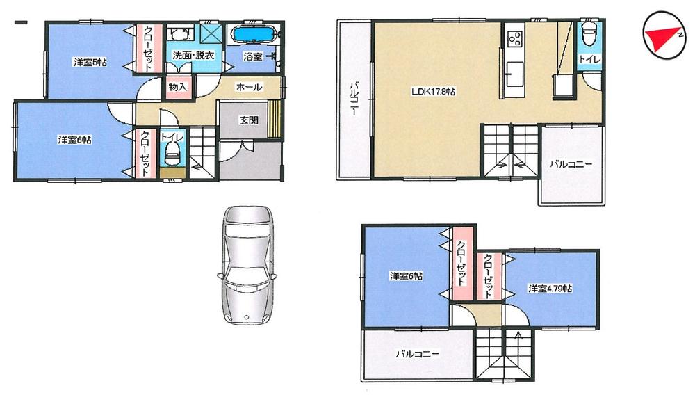 Floor plan. (9 Building), Price 29,800,000 yen, 4LDK, Land area 89.32 sq m , Building area 101.93 sq m