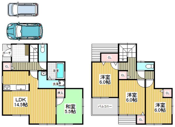 Floor plan. 35,800,000 yen, 4LDK, Land area 120.21 sq m , Happy spread residential building area 92.34 sq m living