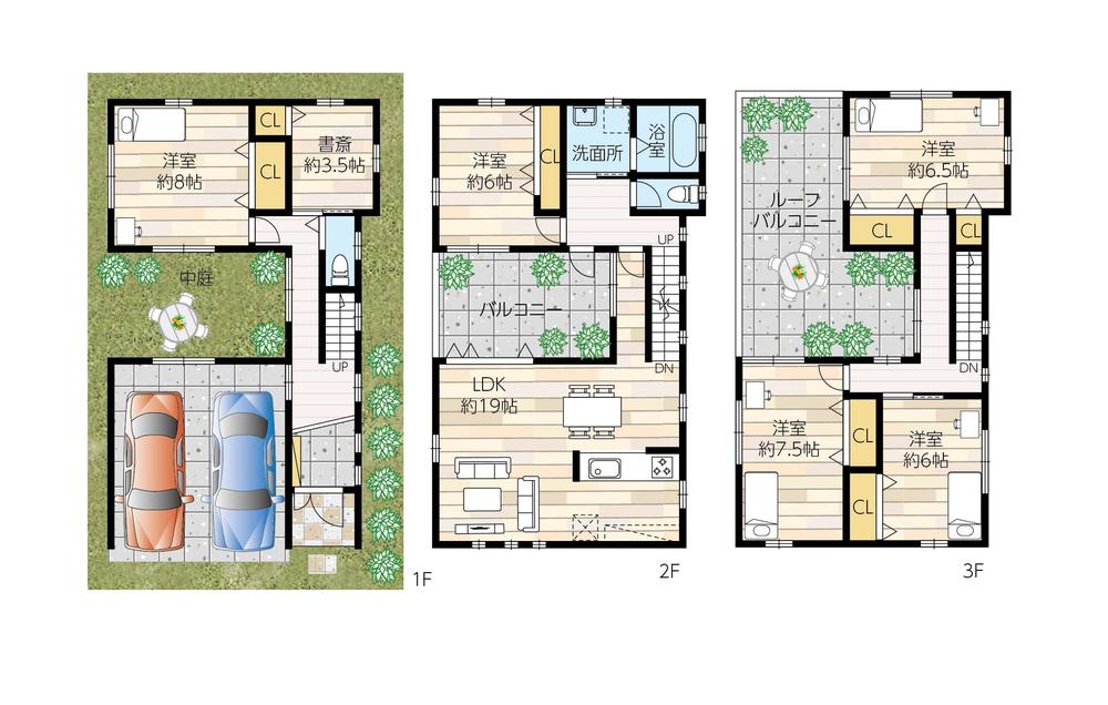 Building plan example (Perth ・ appearance). Building plan example building price 14.8 million yen, Building area 98 sq m