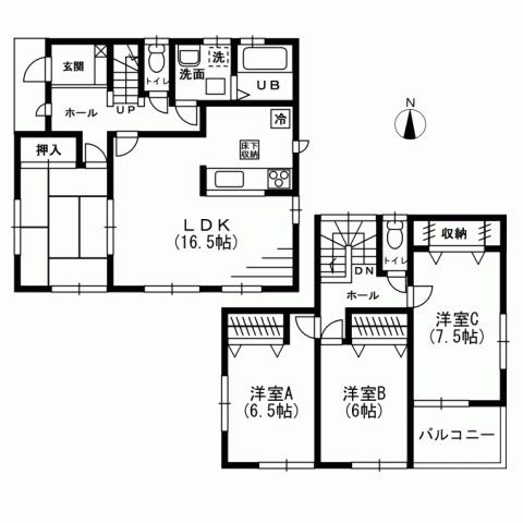 Floor plan. (8 Building) price 30,800,000 yen, 4LDK, Land area 132.19m2, Building area 104.33m2