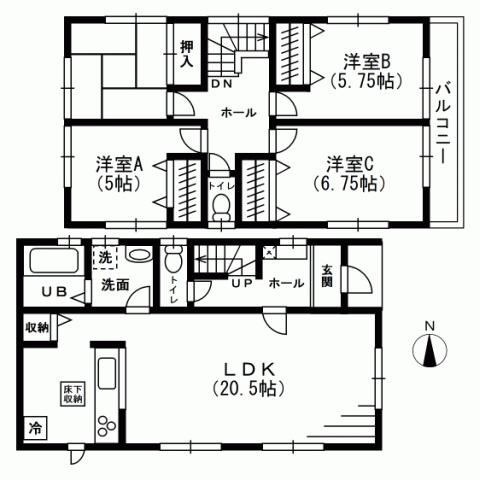 Floor plan. (8 Building) price 30,800,000 yen, 4LDK, Land area 132.19m2, Building area 104.33m2