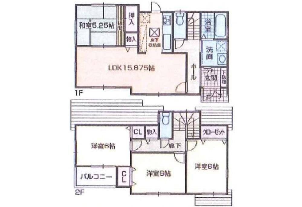 Floor plan. 31,800,000 yen, 4LDK, Land area 130.59 sq m , It is a building area of ​​94.66 sq m 2 No. place 31,800,000 yen.