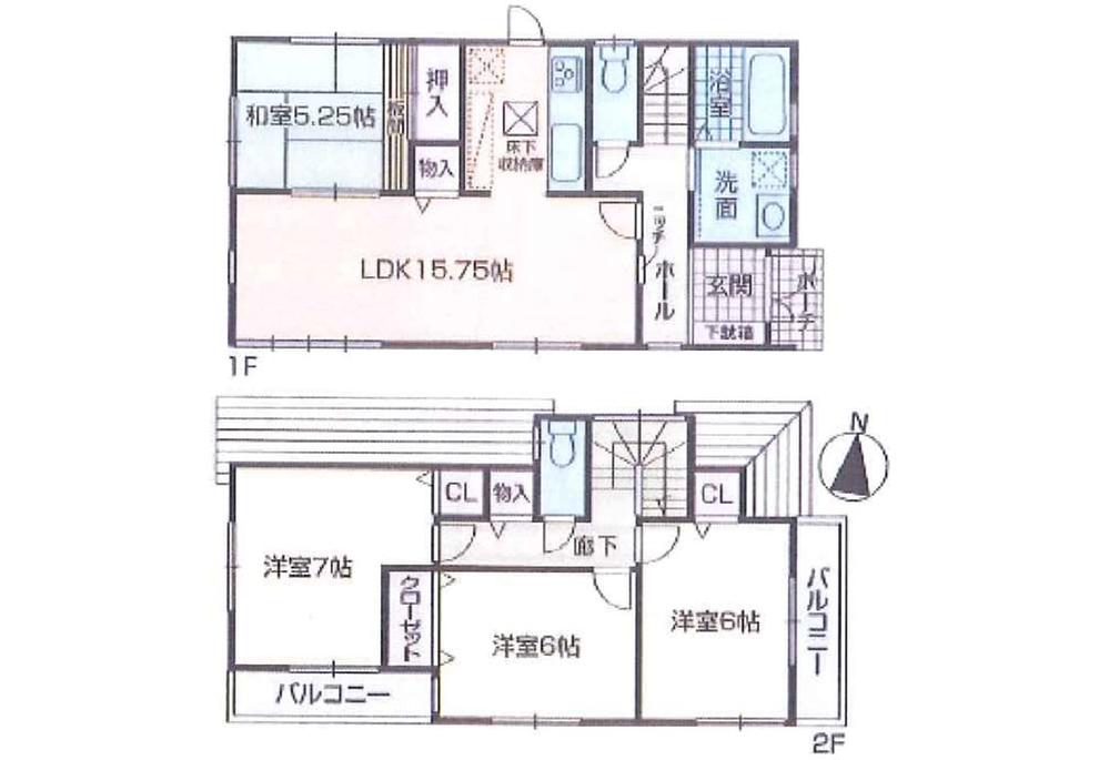 Floor plan. 31,800,000 yen, 4LDK, Land area 130.59 sq m , It is a building area of ​​94.66 sq m 3 No. place 32,800,000 yen.