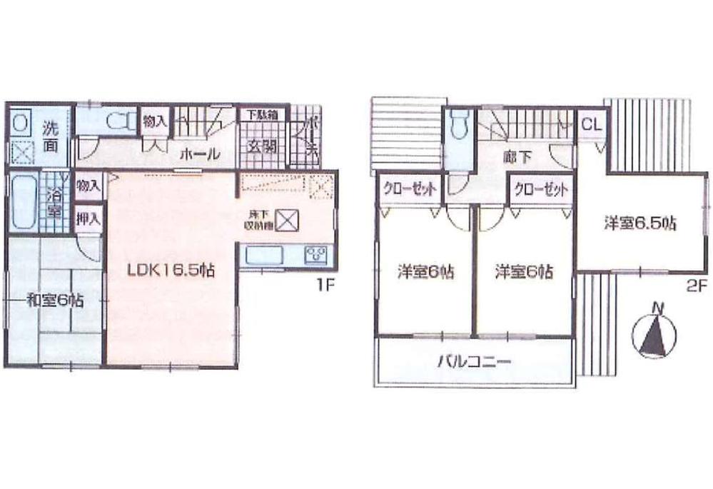 Floor plan. 31,800,000 yen, 4LDK, Land area 130.59 sq m , It is a building area of ​​94.66 sq m 5 No. place 34,800,000 yen.