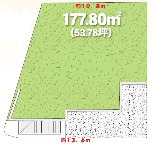 Compartment figure. Land price 34,800,000 yen, Land area 177.8 sq m