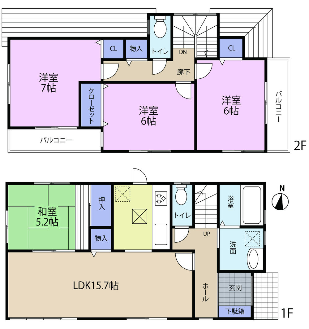 Floor plan. (3 Building), Price 32,800,000 yen, 4LDK, Land area 120.32 sq m , Building area 95.58 sq m