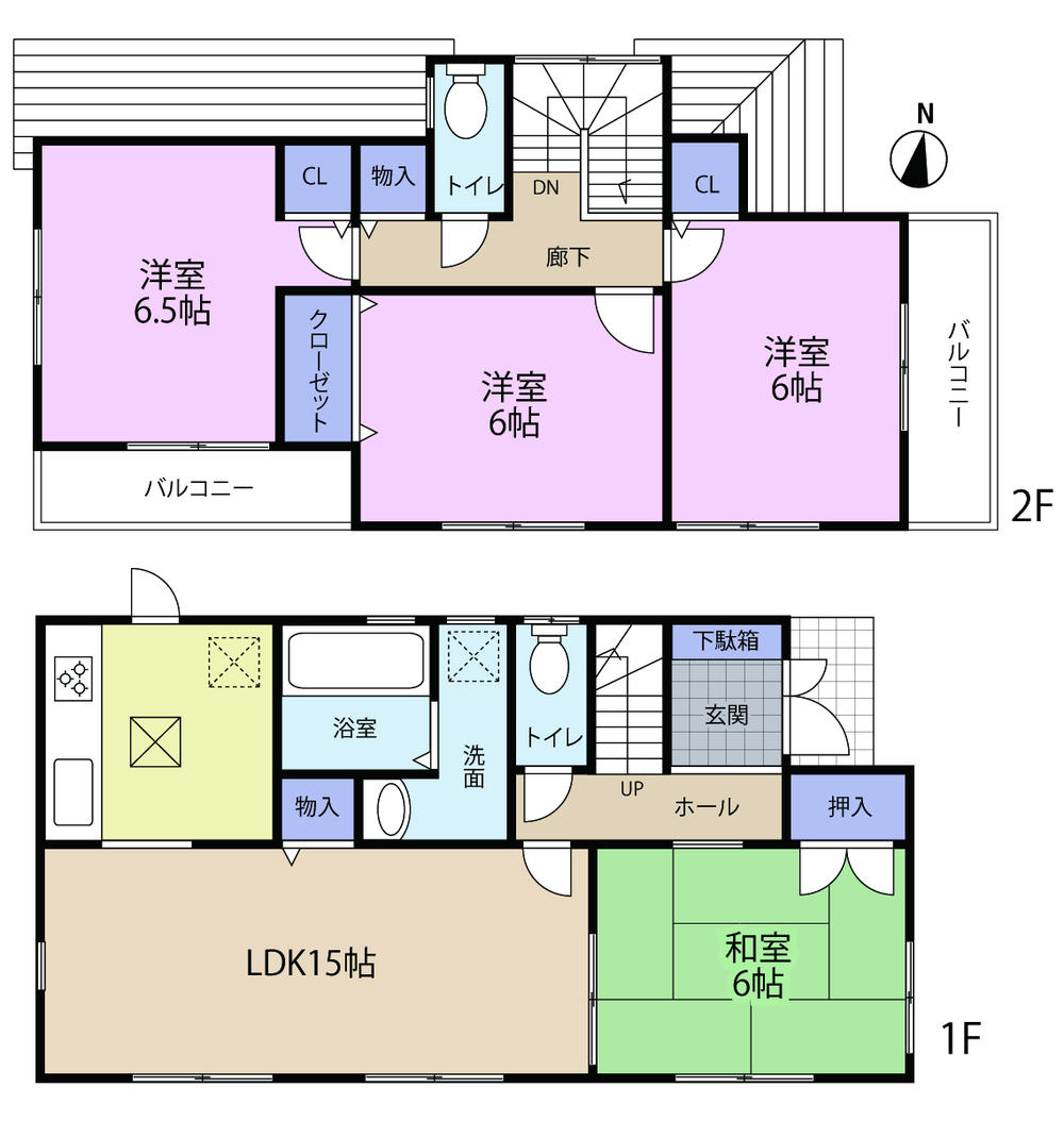 Floor plan. (4 Building), Price 34,300,000 yen, 4LDK, Land area 120.94 sq m , Building area 93.15 sq m