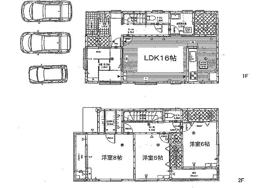 Floor plan. (1 Building), Price 42,800,000 yen, 4LDK, Land area 137.33 sq m , Building area 102.67 sq m