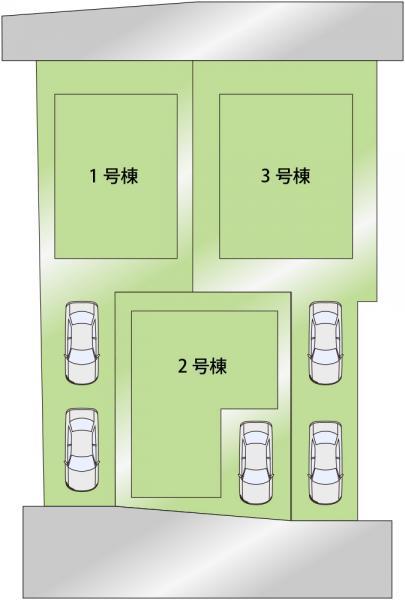 Compartment figure. 34,800,000 yen, 4LDK, Land area 110.43 sq m , It is a building area of ​​99.36 sq m compartment view. (3 compartments of the subdivision)