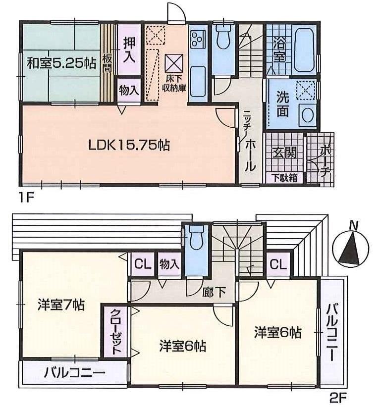Floor plan. (No. 3 locations), Price 32,800,000 yen, 4LDK, Land area 120.32 sq m , Building area 95.58 sq m