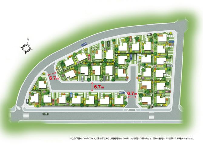 The entire compartment Figure. 2-story city block garden of leeway. Town wrapped in green of all 31 compartments. All sections land area 41 square meters more than. (Compartment view image illustrations)