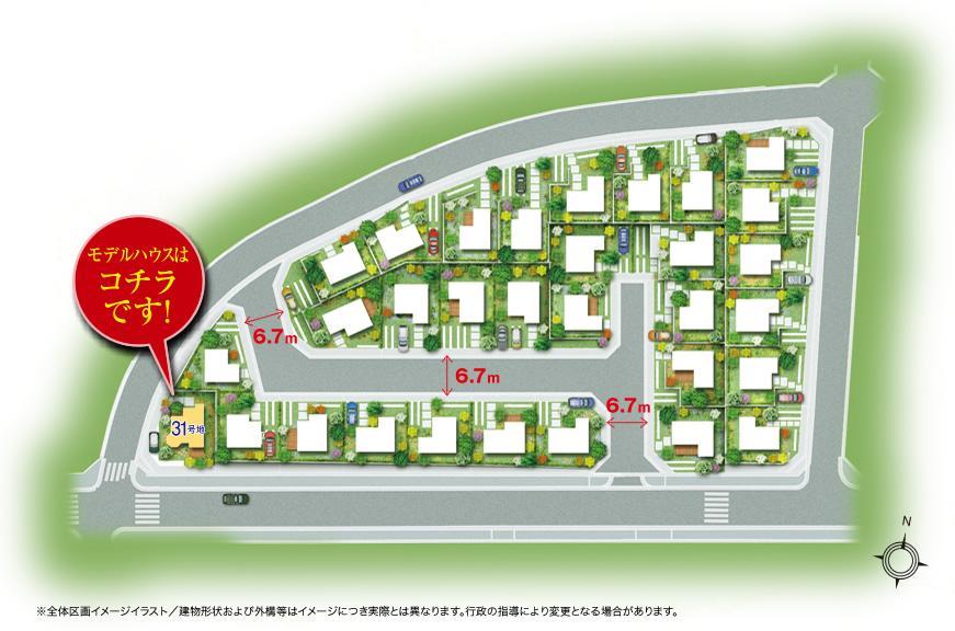 Compartment figure.  [All 31 compartments] Rich natural go spliced ​​defense of Satsukiyama, Birth to Ikedayama scenic beauty in the district! Since all sections of land area 41 square meters more than, Gardening and home garden you can enjoy. (Compartment view image illustrations)