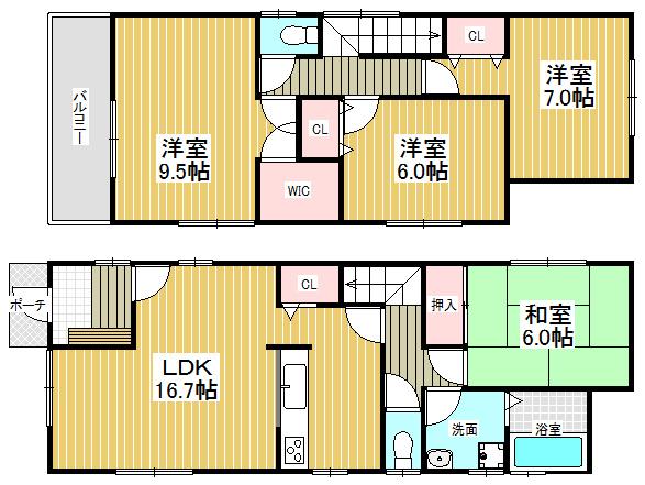 Floor plan. 29,800,000 yen, 4LDK, Land area 134.4 sq m , Building area 105.58 sq m your new life, Do not start from this earth