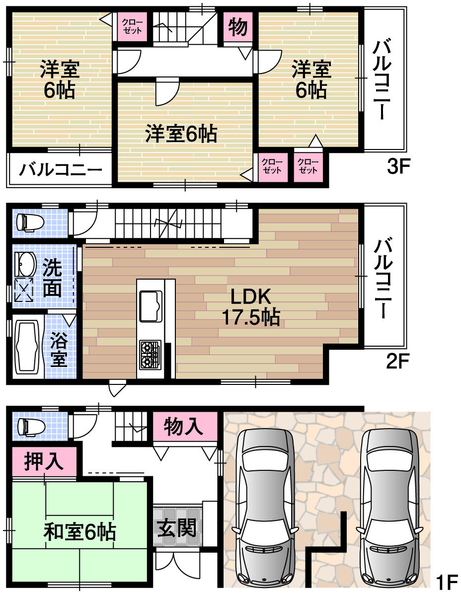 Floor plan. (No. 4 locations), Price 29,800,000 yen, 4LDK, Land area 79.33 sq m , Building area 117.58 sq m