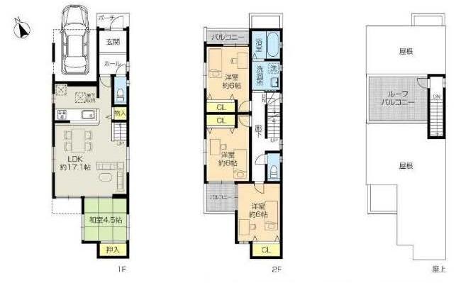 Floor plan. (No. 1 point), Price 32,900,000 yen, 4LDK, Land area 88.28 sq m , Building area 106.37 sq m
