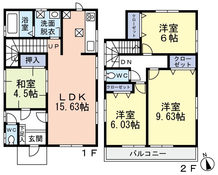 Floor plan. (3 Building), Price 34,800,000 yen, 4LDK, Land area 114.5 sq m , Building area 99.78 sq m