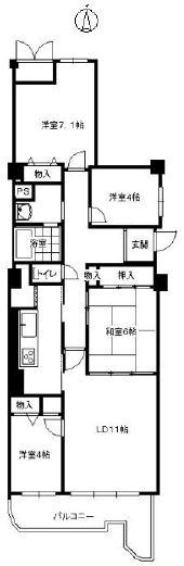 Floor plan. 4LDK, Price 11.8 million yen, Occupied area 86.42 sq m , Balcony area 9.48 sq m
